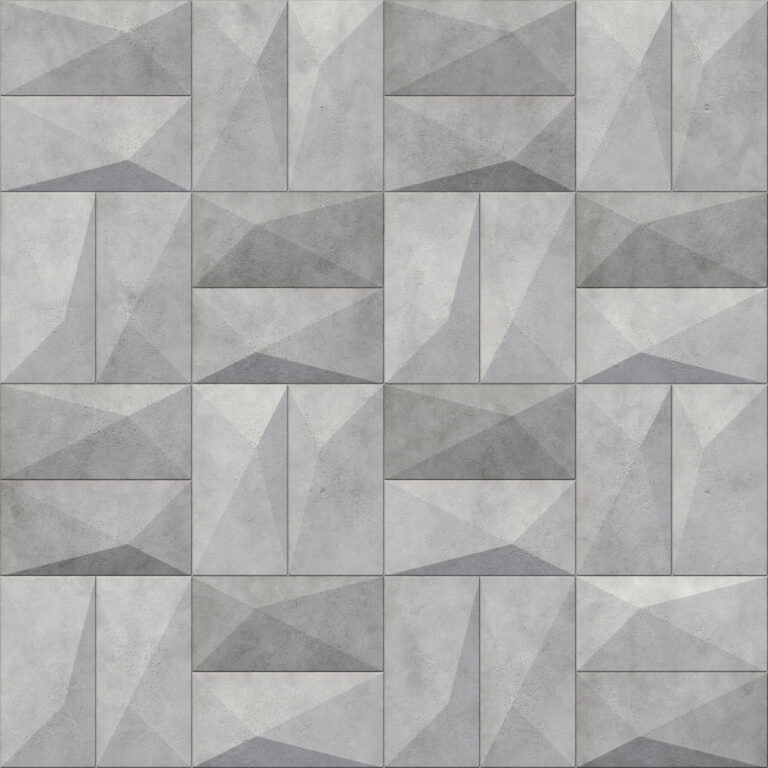 Concrete wall tile relief motif