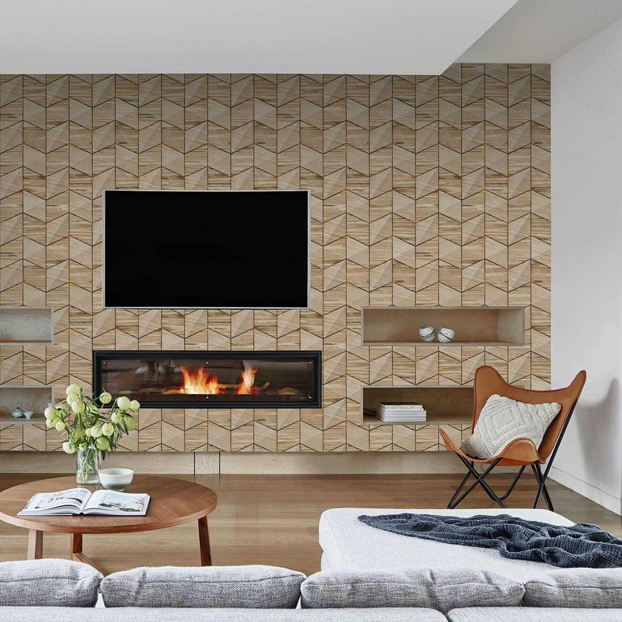 Olijf en eik ruitpatroon